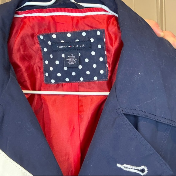 Tommy Hilfiger Navy and White Trench Coat - Picture 3 of 5